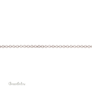 Цепочка тонкая 1,6 мм, родий, 10 см (9A056), Корея