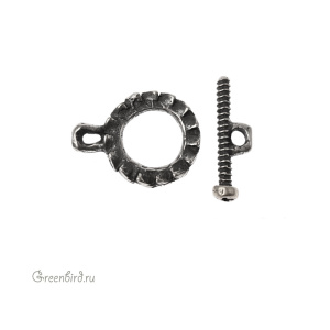 "Стимпанк", замок-тоггл, ант. серебро, 1 шт. (#С1449)