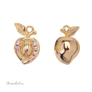 Подвеска "Яблоко" с фианитами, золото (#SVA-FIAN-010G)