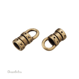 JBB Концевик-кримп, 11 мм, ант. латунь (#PAB162)