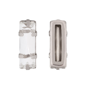 Кристалл в оправе 4547C 21x7 мм Crystalbird - Crystal (#001), родий, 1 шт. (#CBCS-0050)