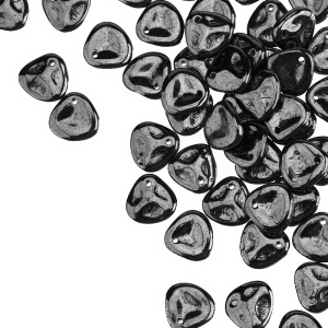 Rose Petals 8x7mm, Jet/Hematite, 10 гр (#23980/14400)