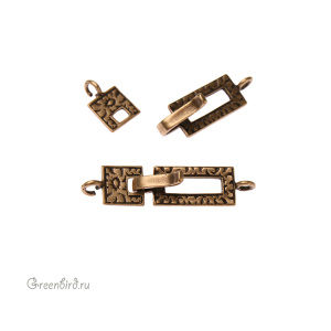 JBB Замок-крючок "Прямоугольный", ант. латунь (JB-7432)