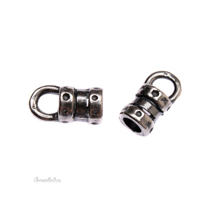 JBB Концевик-кримп, 10х5 мм ант. серебро (J15-105)