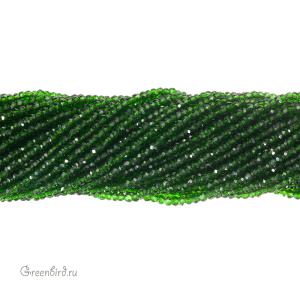 Бусины граненые рондели "Мини", зеленый, нить (#SVAB245)