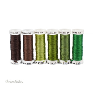 Набор шелковых нитей AVAS Soie de Paris 6 Nuances — Forest