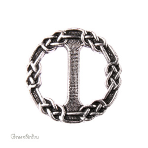 Коннектор для кожи "Кельтский", ант. серебро (#TC-3184-12)