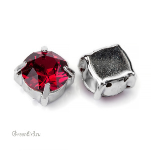 Swarovski 1088 Шатон в оправе SS39, родий, рубин (#501), 1 шт.