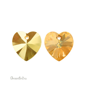 Swarovski 6228 подвеска Сердце 14 мм, солнечный металлик (#001METSH), 1 шт.