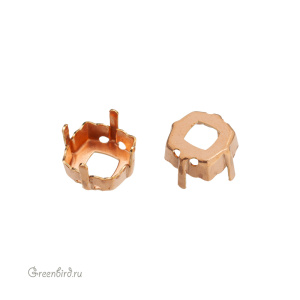 4460 Оправа для ювелирного кристалла Magical Square Fancy Stone 10 мм, томпак