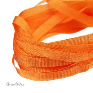 Шелковая лента AVAS Ruban de Soie 4 мм, оранжевый, 3 м (#612)