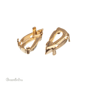 4322 Оправа для ювелирного кристалла Teardrop FS 10х5 мм, золото