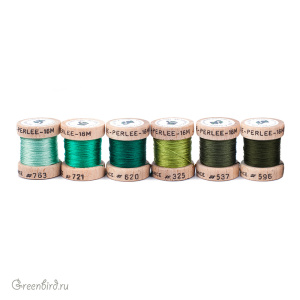 Набор шелковых нитей AVAS Soie Perlee® 6 Nuances — Vert Набор шелковых нитей AVAS Soie Perlee® 6 Nuances — Vert
