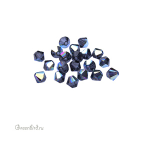 Swarovski 5328 Биконусы 4 мм, графит радужный (#253AB), уп. 20 шт.