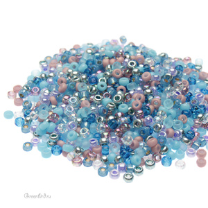 Бисер японский круглый MIYUKI Round 11/0, микс Carribean Blue (#MIX11), 10 г