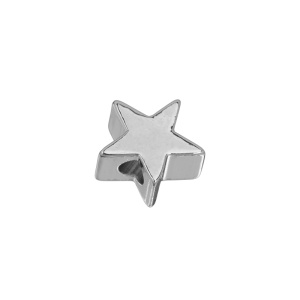 Бусина "Звезда" 6 мм, родий, 1 шт. (#CN-BM-008R)