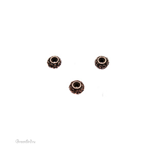 Бусина "Цветочная поляна", ант. медь, 1 шт. (#TC-5647)