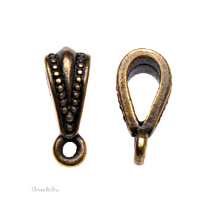 Коннектор-бейл "Бусинки", ант. латунь, 1 шт. (#TC-5623)