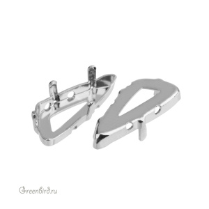 4790 Оправа для Wing Fancy Stone 18х7,5 мм, томпак/родий