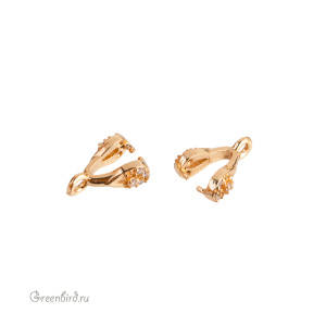 Бейл с фианитами, золото, 1 шт. (#SVA-BAIL-43G)