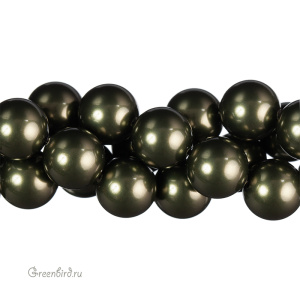 Жемчуг с расширенным отверстием 12 мм #5811 Dark Green (#814)