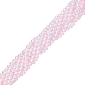 Жемчуг Crystalbird, круглый, 6 мм, Rose, нить (#503)