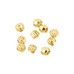 Бусина полая граненая 3 мм, золото, уп.10 шт. (#CN-BM-023G)