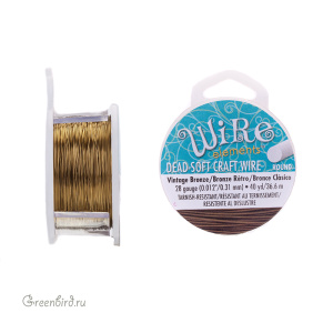 Проволока Wire Elements 28 Ga Vintage Bronze (CW28R-VW-40)