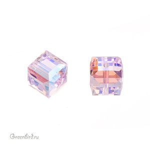 5601 Бусина Cube 6mm - Rosaline AB (#508RSLNAB)