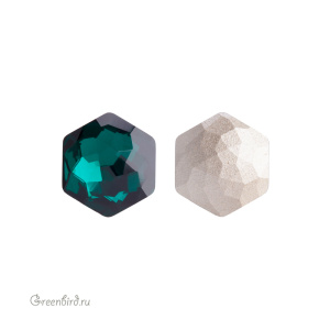 Swarovski 4683 Тонкий Гексагон 10x11,2 мм, изумруд (#205), 1 шт.