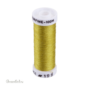 Шелковая нить Au Ver a Soie Soie Surfine, желто-зеленый, 100 м (#199)