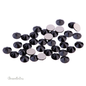 2088 Кристалл холодной фиксации Rose Flatback SS12 – Jet (#280), уп. 36шт.