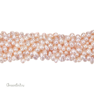 Жемчуг пресноводный "Рис" 7х5,5 мм, персиковый, нить (#2755)