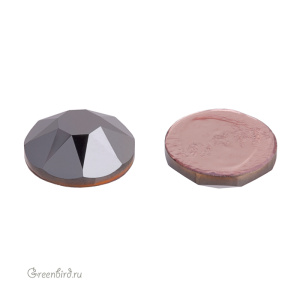 2078 Кристалл горячей фиксации Rose Flatback SS34 – Jet Hematite (#280HEM), 1шт.