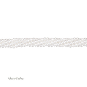 Жемчуг Crystalbird, круглый, 3 мм, Snow White, нить (#01)