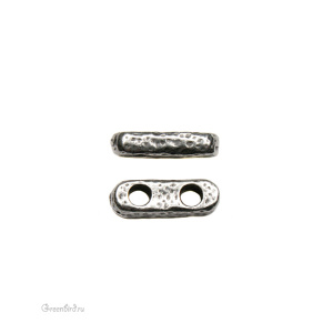 Коннектор "Старый два отверстия", ант. олово, 1 шт. (#TC-3166)