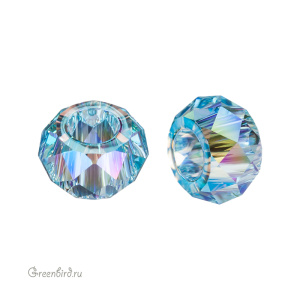 Swarovski 5042 Бусина Бриолетт с отверстием XL 6 мм, аквамарин с мерцанием 2X (#202SHIM2), 1 шт.