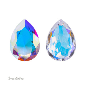 Swarovski 4320 Капля 18х13 мм, прозрачный радужный без фольги (#001AB-UNF), 1 шт.