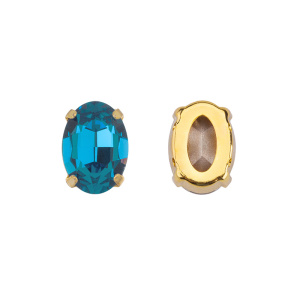 Кристалл в оправе 4120C 14x10 мм Crystalbird - Moana (#2025), золотистый, 1 шт.