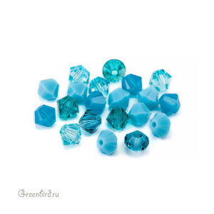 Swarovski 5328 Биконусы 4 мм, бирюзовый микс (#MIX16), уп. 20 шт.