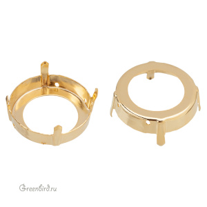 1201 Оправа для ювелирного кристалла Round Stone 27 мм, золото