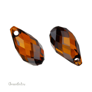 6010 подвеска Briolette Pendant 13x6,5mm – Smoked Amber (#1001)