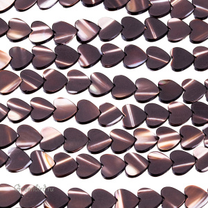 Бусины-сердечки 8 мм, шоколадный перламутр, 1 шт. (#SVA-PRL-017)