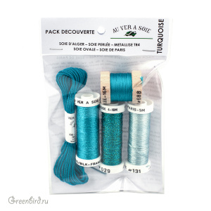 Набор ниток AVAS с объемными нитями, Turquoise
