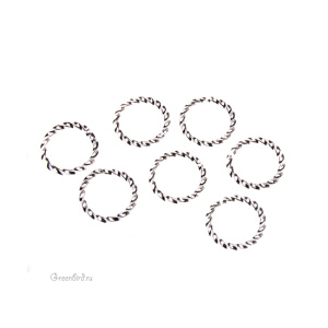 Соединительные кольца витые разъемные 10 мм, серебро, 144 шт. (03SP)