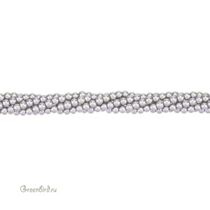Crystalbird Жемчуг круглый 3 мм, платина, нить (#13)