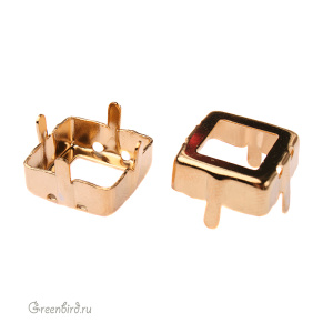 4481 Оправа для Vision Square Fancy Stone 12 мм, золото