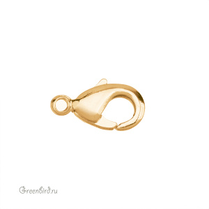 Замок-лобстер 10 мм, золото, 1 шт. (#SV1701-JS-61G)