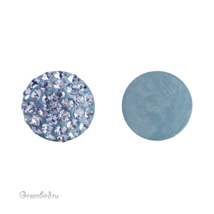 Swarovski 86601 Кабошон с кристальным паве 10 мм, светлый сапфир (#211), 1 шт.