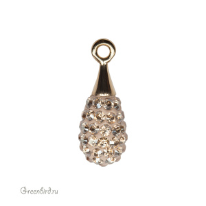 167563 подвеска Pave капля 14mm, золото, Golden Shadow (#001GSHA)